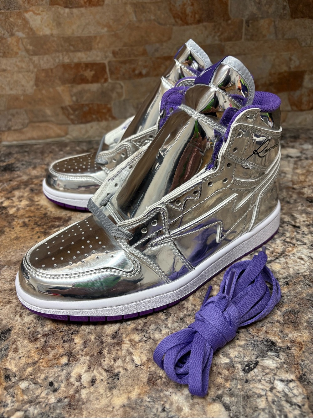 Reves Paris x Kool Kiy NY Subway Metallic Silver / Purple Size 6
